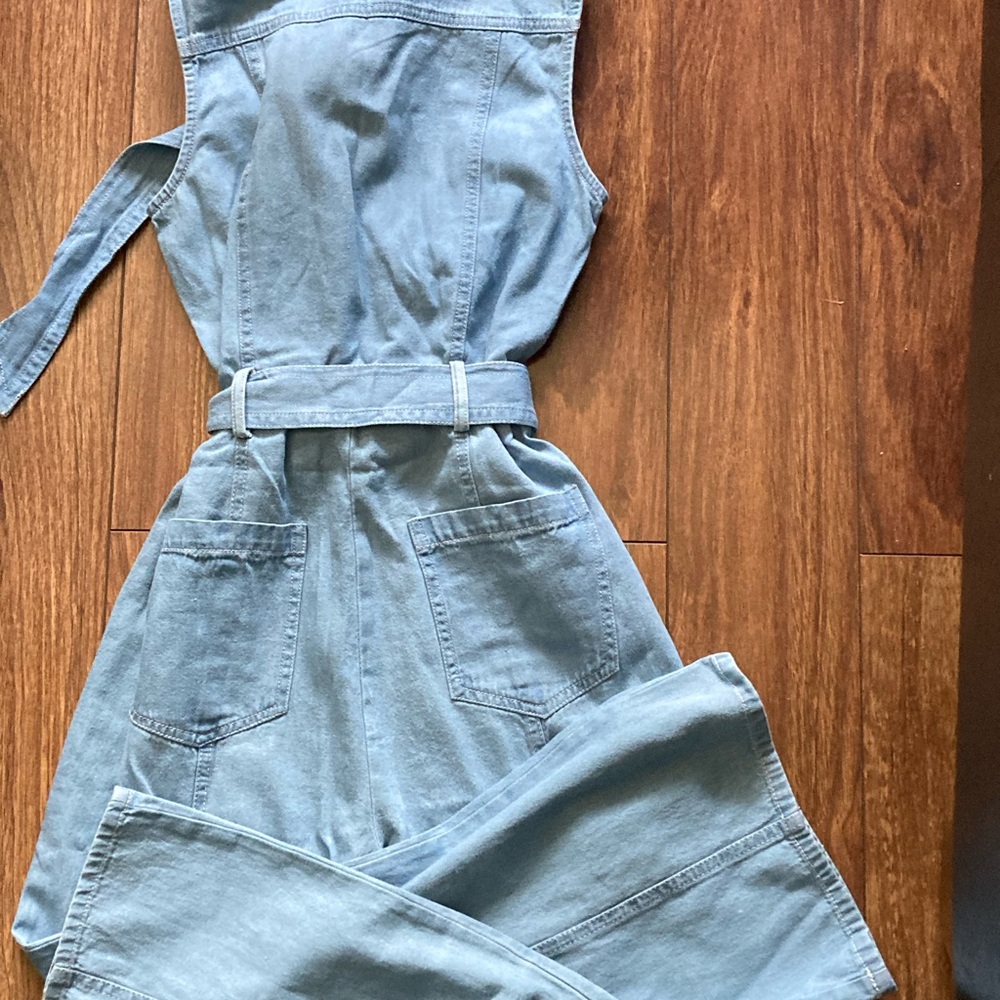 Light Blue MNG Denim Sleeveless Dress